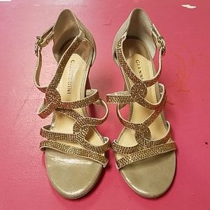 Gianni Binni Gold Sparkle Heels